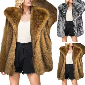 Женский однотонный кардиган с длинными рукавами и лацканами с открытой передней частью, свитера, пальто L хаки