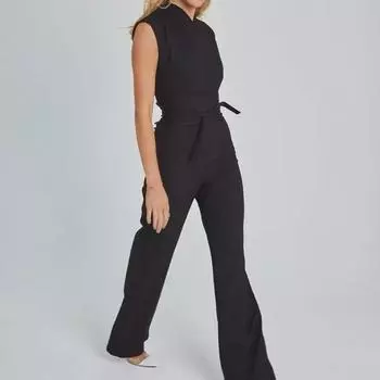 Женский однотонный комбинезон без рукавов с V-образным вырезом и широкими штанинами, 2023 г. 3XL хаки