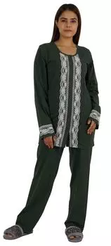 Женский однотонный комплект из 2 предметов для сна Moomaya, пижамы, пижамы, пижамы, ночные комплекты L темно-зеленого