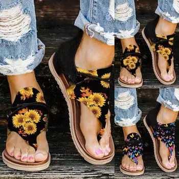 Женский однотонный комплект, повседневная пляжная обувь на плоской подошве, сандалии, женская обувь 38 чёрный