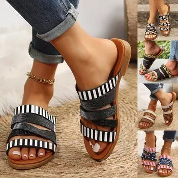 Женский однотонный комплект, повседневная пляжная обувь на плоской подошве, сандалии, женская обувь 41