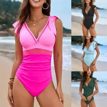 Женский однотонный купальник Sense Bikini с подкладкой для груди No Steel Bra Swimwear XL зелёный