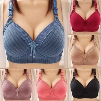 Женский однотонный модный удобный бюстгальтер с бантом, нижнее белье без ободков L чёрный