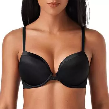 Женский однотонный повседневный бюстгальтер с подкладкой 32C чёрный