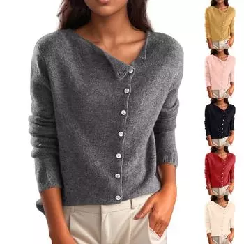 Женский однотонный повседневный вязаный свитер с капюшоном и длинными рукавами, пуловер и базовый слой вязаный свитер L бежевый