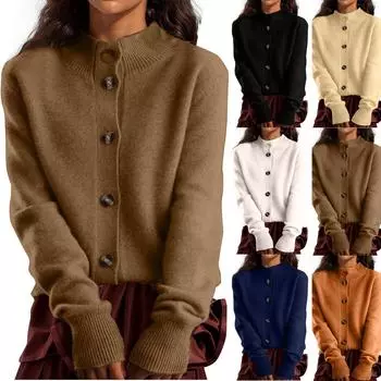 Женский однотонный повседневный вязаный свитер с капюшоном и длинными рукавами, пуловер и базовый слой вязаный свитер L бежевый