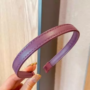Женский однотонный PU кожаный ободок для волос, повязки для волос для женщин, девушек, ретро обруч для волос, резинки для волос, простой шикарный головной убор, аксессуары для волос