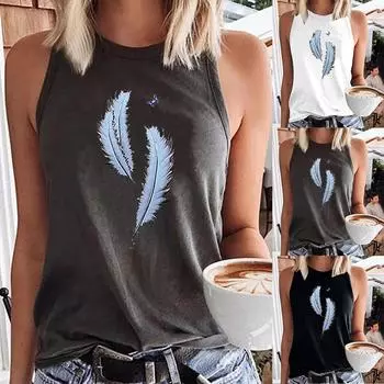 Женский однотонный пуловер, повседневный жилет без рукавов с круглым вырезом и принтом XXXL серый