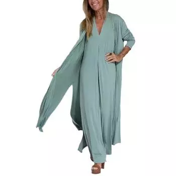 Женский однотонный пуловер с V-образным вырезом без рукавов платье кардиган куртка костюм S