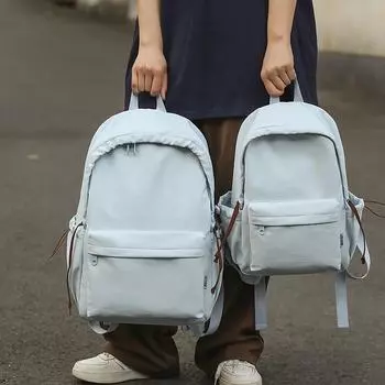 Женский однотонный рюкзак большой вместимости, студенческий рюкзак для школьников и студентов Small чёрный