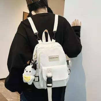 Женский однотонный рюкзак для младших школьников, школьный ранец для старшеклассников чёрный