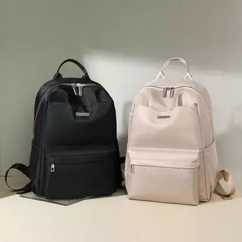 Женский однотонный рюкзак для поездок на работу, легкий дорожный рюкзак для школьников бежевый