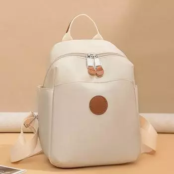 Женский однотонный рюкзак для поездок на работу, большой емкости, легкий дорожный рюкзак для школьников бежевый