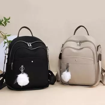 Женский однотонный рюкзак для поездок на работу, дорожная сумка, многофункциональная сумка на плечо чёрный