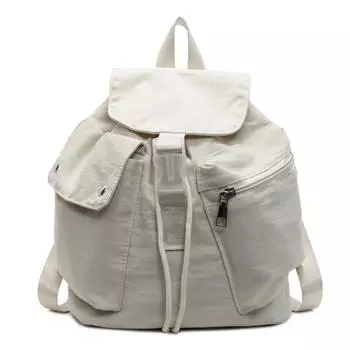 Женский однотонный рюкзак для путешествий из нейлона белый