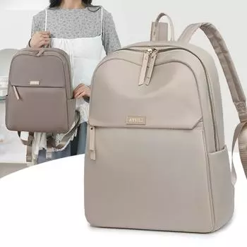 Женский однотонный рюкзак для студентов, сумка для поездок на работу, рюкзак большой вместимости бежевый