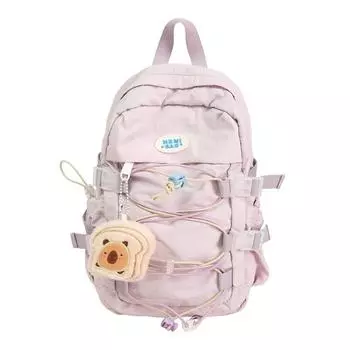 Женский однотонный рюкзак для учеников средней школы, школьный рюкзак большой вместимости Small фиолетовый