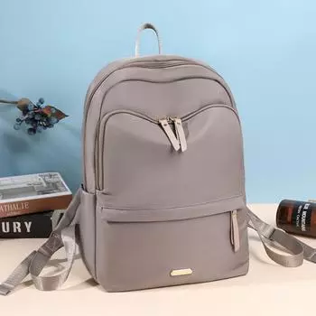 Женский однотонный рюкзак, компьютерный рюкзак большой емкости, школьный рюкзак для старшеклассников чёрный