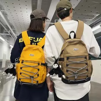 Женский однотонный рюкзак, легкая студенческая школьная сумка, мужской рюкзак для путешествий на открытом воздухе хаки