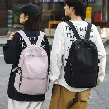 Женский однотонный рюкзак, мужская сумка для компьютера большой емкости, легкий рюкзак, школьная сумка для школьников чёрный