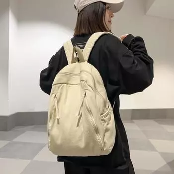 Женский однотонный рюкзак, мужской холщовый рюкзак, легкий школьный рюкзак для школьников зелёный