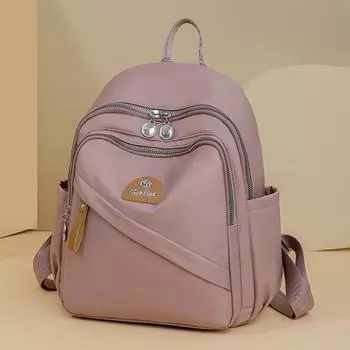 Женский однотонный рюкзак, нейлоновый рюкзак большой емкости, школьная сумка для студентов фиолетовый