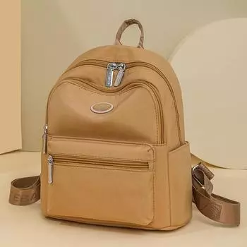 Женский однотонный рюкзак, школьный рюкзак из нейлона, легкий рюкзак чёрный