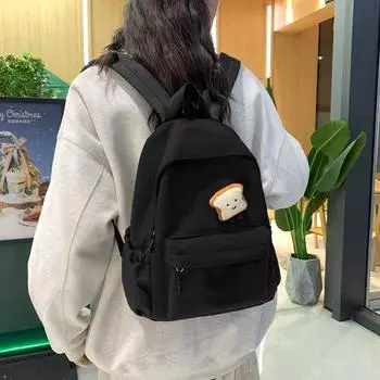 Женский однотонный рюкзак, школьный рюкзак, небольшой рюкзак чёрный