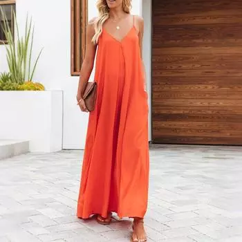 Женский однотонный сексуальный комбинезон на подтяжках - лето 2025 г., повседневный комбинезон с широкими штанинами и карманами, новое поступление S чёрный