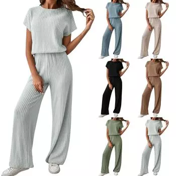 Женский однотонный сексуальный повседневный тонкий новый модный женский костюм из двух предметов M чёрный