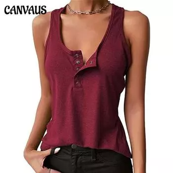 Женский однотонный сексуальный жилет с резьбой, верхняя футболка на кнопках, женская одежда