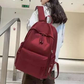 Женский однотонный школьный рюкзак для младших школьников, рюкзак большой емкости, компьютерный дорожный рюкзак белый