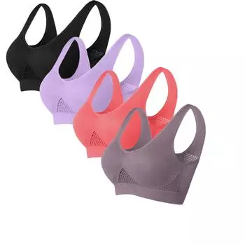 Женский однотонный собранный вместе бюстгальтер большого размера из 4 предметов на каждый день, нижнее белье без ободков L чёрный