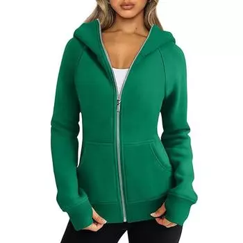 Женский однотонный средне-длинный повседневный кардиган, вязаный со свободным свитером-пальто L армия зеленый