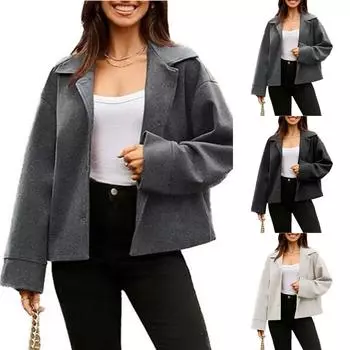 Женский однотонный средне-длинный повседневный кардиган, вязаный со свободным свитером-пальто L армия зеленый