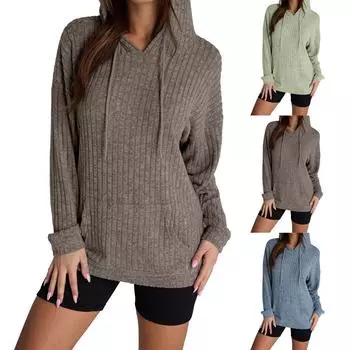 Женский однотонный средне-длинный повседневный кардиган, вязаный со свободным верхом свитера L армия зеленый