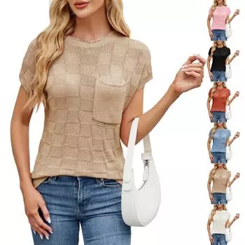 Женский однотонный свитер с круглым вырезом в стиле кэжуал L чёрный