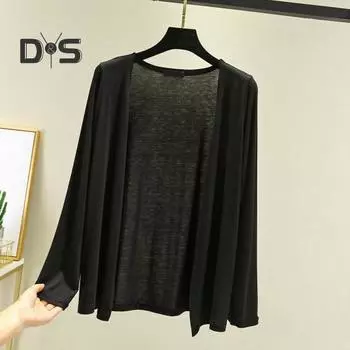 Женский однотонный тонкий кардиган, пальто с длинным рукавом и открытой передней частью, мягкое дышащее повседневное пальто, женская одежда XL светло-синий