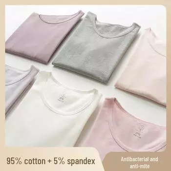 Женский однотонный топ из чистого хлопка с длинными рукавами 2XL