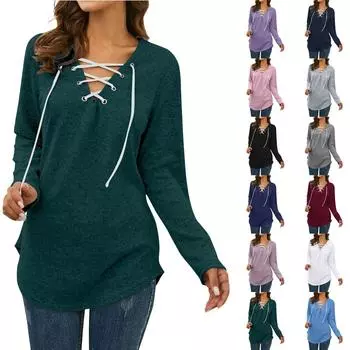 Женский однотонный топ с длинными рукавами и принтом S фиолетовый