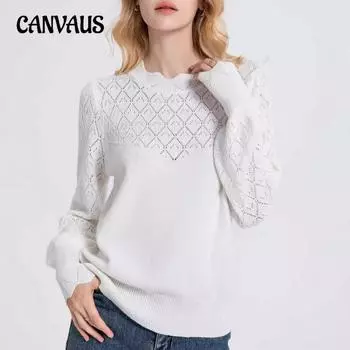 Женский однотонный топ с длинными рукавами, пуловер, вязаный свитер, модный, легкий, ветреный свитер S белый