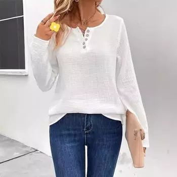 Женский однотонный удобный свитер с длинными рукавами, осень/зима S белый