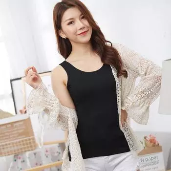 Женский однотонный универсальный сексуальный жилет на подтяжках - круглый вырез, большой размер, идеально подходит для пробежек весной/летом и многослойного ношения 3XL140-160 catties белый