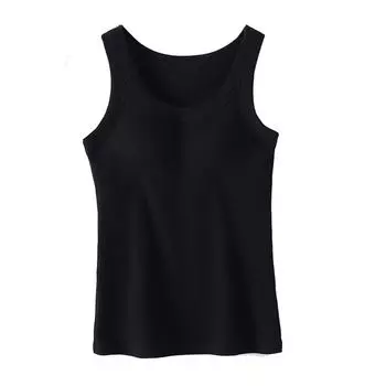 Женский однотонный жилет без косточек, с подкладкой, круглым вырезом, снизу вверх XL чёрный