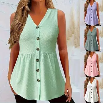 Женский однотонный жилет без рукавов с v-образным вырезом, повседневная свободная футболка на бретелях S белый