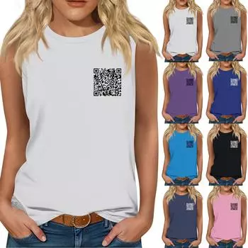 Женский однотонный жилет с забавным принтом кода L чёрный