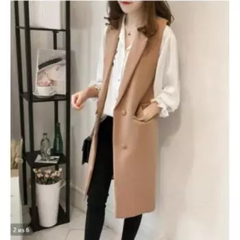 Женский однотонный жилет средней длины, кардиган, тонкий топ без рукавов 4XL