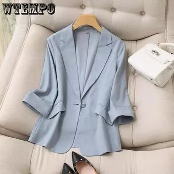 Женский офисный женский пиджак, тонкий высококачественный женский пиджак, профессиональная официальная одежда, женские повседневные тонкие пальто, удобные и легкие XXL
