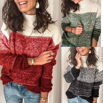 Женский осенне-зимний джемпер, женский теплый свитер по цвету, повседневный модный свитер S зелёный