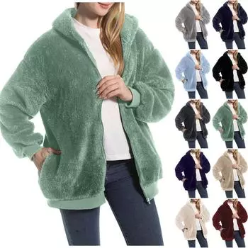 Женский осенне-зимний кардиган на молнии, повседневная однотонная толстовка с капюшоном XL